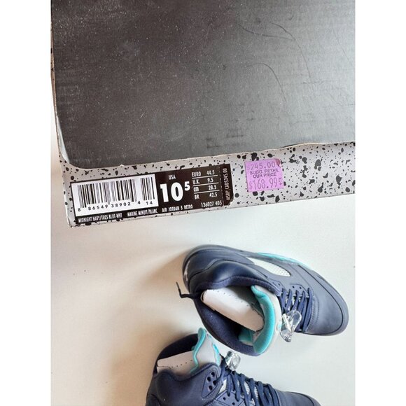 NIB 2015 NIKE Air Jordan 5 Retro Pre-Grape Hornets Navy Sneakers, Size 10.5 - Picture 14 of 15